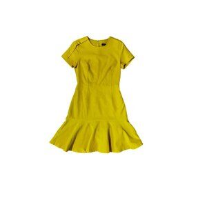 Banana Republic Women's Short-Sleeve Flounce Dress, Canary Yellow, Size 2, Good